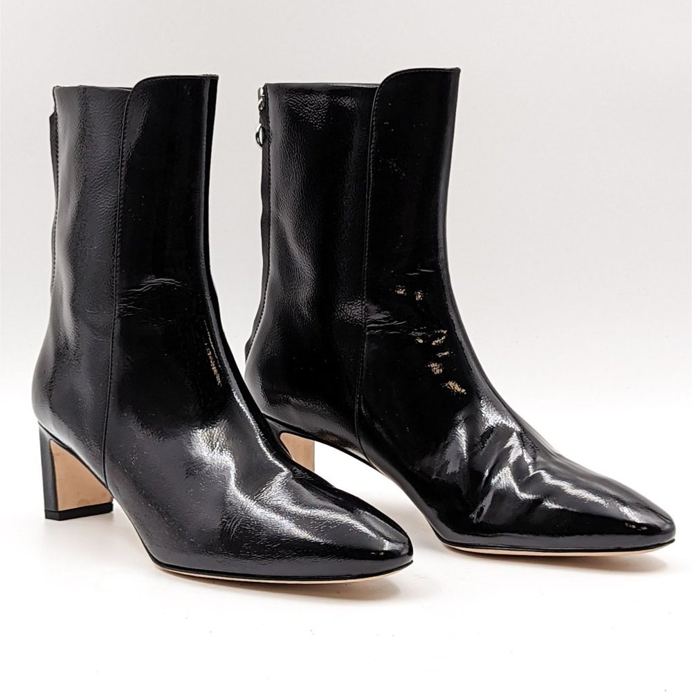 Aeyde Women Dress Black Patent Leather Ankle Boots size 7.5US EUR 38